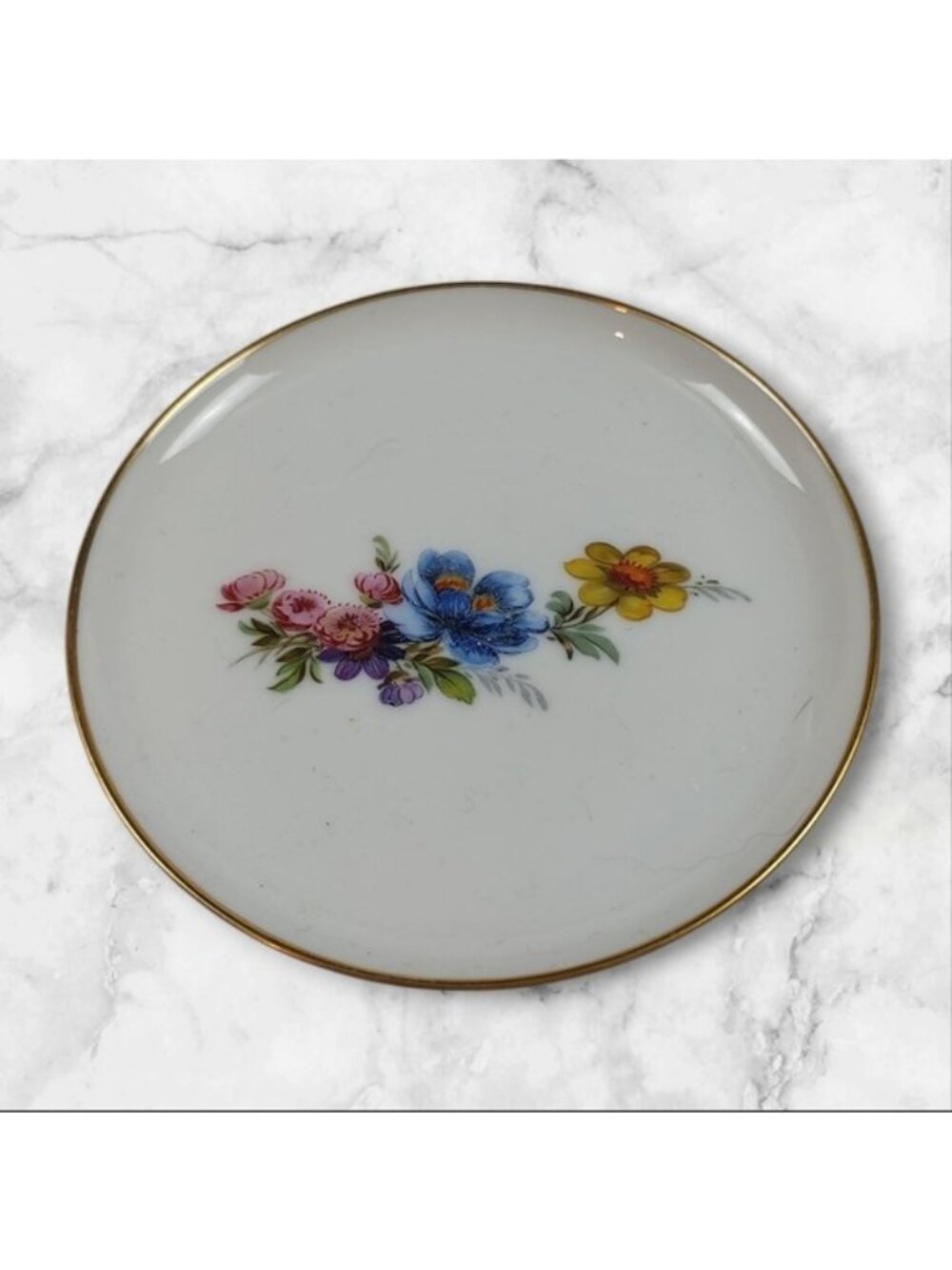 Rosenthal Floral Porcelain Butter Pat Trinket Dish 4.5"